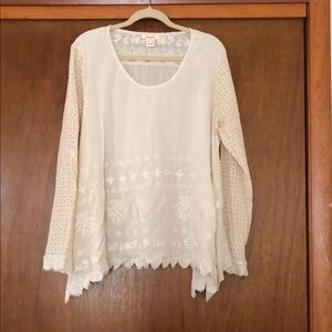 Elegant Cream Lace Women's Top